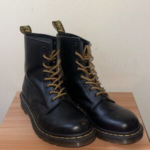 Dr. Martens Black Combat Boots with Air-Cushioned Sole